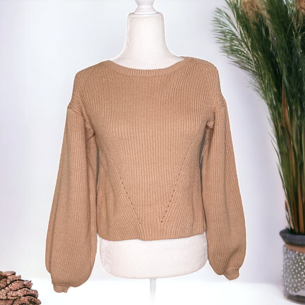 Maisie Peter Bishop Sleeve Sweater Camel XS